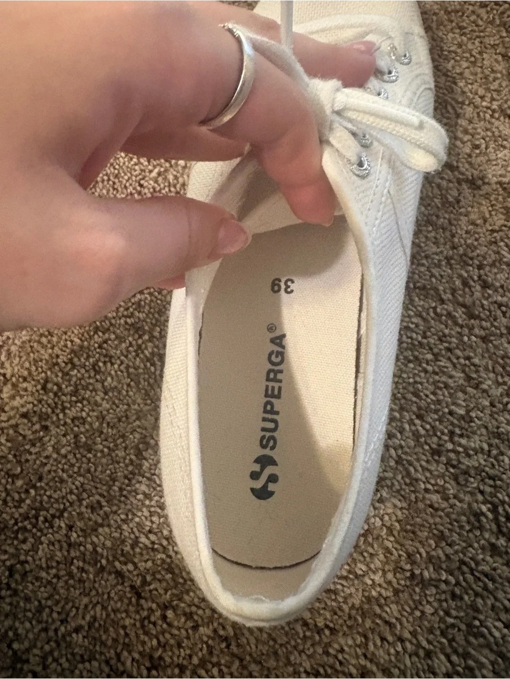 Superga Cream Platform Canvas Sneakers
